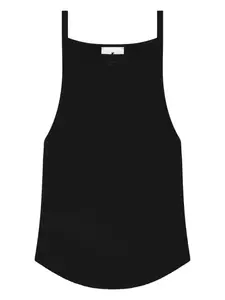 Топ с закругленным подолом Courrèges, черный