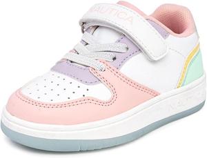 Кроссовки Nautica для девочек с регулируемым ремешком и эластичными банджи-ремешками, Удобная повседневная обувь (малыши/дети младшего возраста), белый