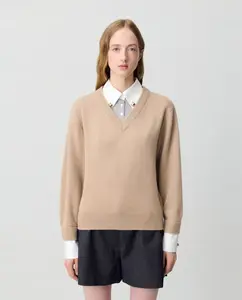 Женский свитер с V-образным вырезом Claudie Pierlot, бежевый