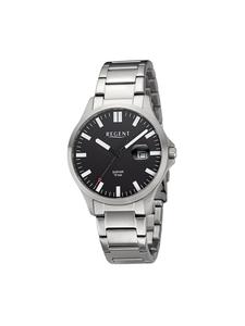 Крупные серебристые аналоговые наручные часы (около 40 мм) с металлическим браслетом Regent