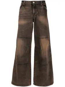 Широкие джинсы из вареного денима Aries, оранжевый