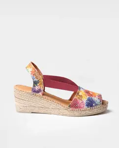 Женские эспадрильи на танкетке из принтованной ткани с резинками Toni Pons, мультиколор