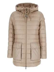 Пальто с капюшоном и карманами Moncler, нейтральный