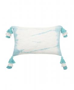 Декоративная подушка Buckroe Surf из хлопка, светло-голубой и белый градиент, 14 x 22 дюйма, с кисточками C&F Home, White