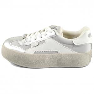 Buffalo Низкие кроссовки для скейтбординга унисекс, белые, серебристые