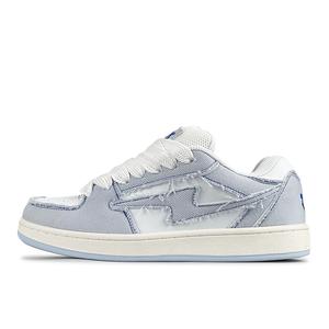 LuzaoT Низкие кроссовки для скейтбординга SUPER DRAG Puffy Shoes, унисекс, джинсово-синие