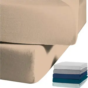 Простыня на резинке JACK by Kaeppel из фланели с эластичными краями, хлопок, 90x190-100x200 / 140-160x200 / 180-200x200 см, цвет: песочный, размер: 100x200 см. Jack