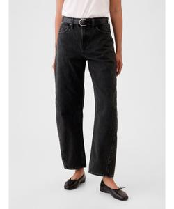 (W) Джинсы с высокой посадкой и бочкообразным кроем