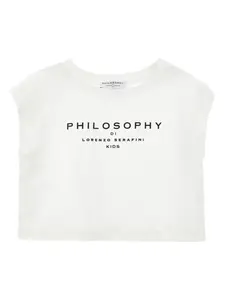 Футболка с логотипом Philosophy Di Lorenzo Serafini Kids, белый