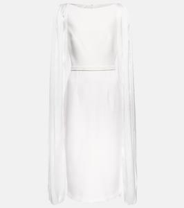 Платье миди Essiah из крепа и атласа Safiyaa, Ivory On Ivory