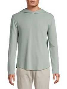 Свободная толстовка с капюшоном из смесовой хлопковой ткани Vince, цвет Marina Blue