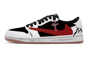 Jordan Трэвис Скотт x Air 1 Black White Red Трэвис Скотт x AJ1 Low 7.0 низкие винтажные баскетбольные кроссовки унисекс