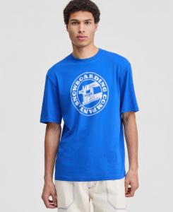 Мужская футболка Napolux с коротким рукавом и круглым вырезом, с графическим принтом Hugo Boss, Blue