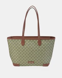 Сумка-шоппер из холста и искусственной кожи Pierre Cardin, зеленый