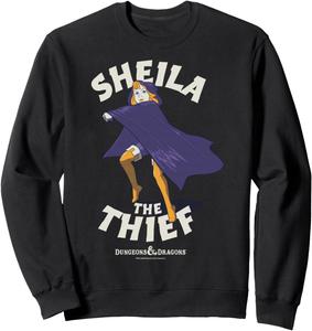 Толстовка с изображением Шейлы-воровки из Dungeons & Dragons, черная
