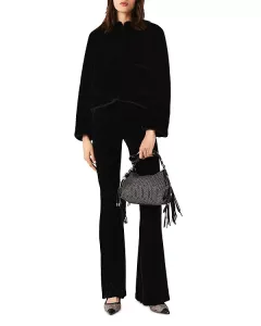 Брюки из эластичного велюра Pivelvet Maje, черный