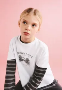 Футболка с детским принтом Mango Kids, White
