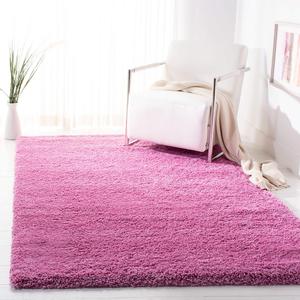 Ковер SAFAVIEH, 201 x 201 см, Santa Monica Shag Collection - квадратный, Pink, сплошной дизайн, без линьки и простой в уходе, идеален для помещений с высокой проходимостью в гостиной, спальне (SGN725-3232)