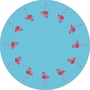 Скатерть круглая с изображением фламинго Betsy Drake, розовый / голубой