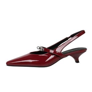 QITUMAUL Тонкие каблуки женские на высоком каблуке - бордовые [Высота каблука 3 см], цвет Burgundy[Heel Height 3cm]