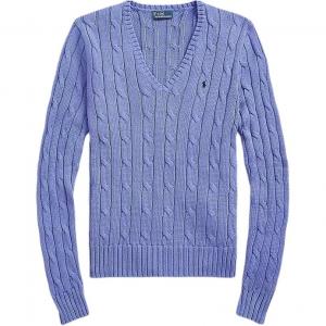 Свитер крупной вязки с V-образным вырезом Polo Ralph Lauren, синий