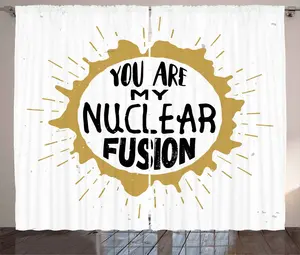 Штора ABAKUHAUS Quote Rustic, Космическая звезда, любовное послание, универсальные ленточные шторы для гостиной с петлями и крючками, 280 x 225 см, песочно-коричневый и черный Abakuhaus