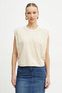 Хлопковая футболка Liu Jo, бежевый