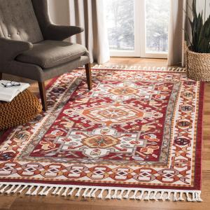 Ковер SAFAVIEH, 244 x 305 см, Farmhouse Collection Ivory/Red FMH825A Oriental Tribal Tassel