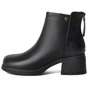 Senda Женские черные зимние ботинки на шнуровке с меховой подкладкой, цвет Black Fleece-Lined