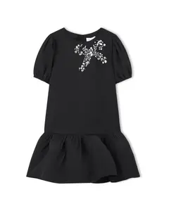 Детское платье черного цвета с коротким рукавом Marc Jacobs