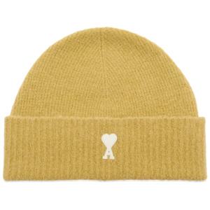 Альпака вязаная шапка Ami Paris, анис/экрю