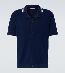 Тирнан рубашка из хлопковой буклированной ткани Orlebar Brown, Azul Blue /White