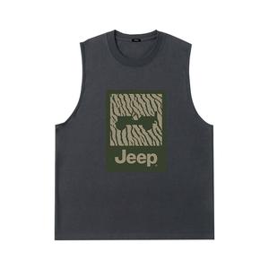 Топ-майка унисекс с круглым вырезом, без рукавов Jeep, темно-серый