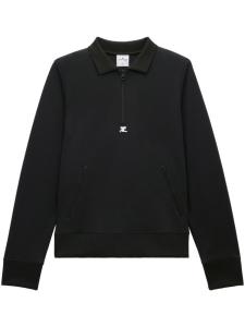 Рубашка поло на молнии Courrèges, черный