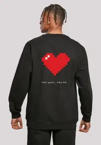 Толстовка F4NT4STIC "Pixel Heart Happy New Year's Eve", принт, черный