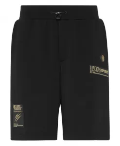 Ламинированные короткие брюки-карго Plein Sport, черный