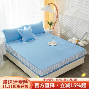 Boyang Простыня на резинке 180х200 см из айс-шелкового кружева, цвет Ice Silk Sky Blue