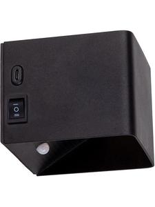 Näve Настенный светодиодный светильник «Куб» на батарейках, черный - (Ш)10 x (В)8 x (Г)10 см