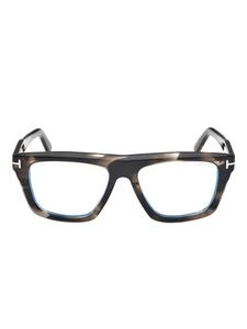 Очки TOM FORD Eyewear в квадратной оправе черепахового цвета, коричневый