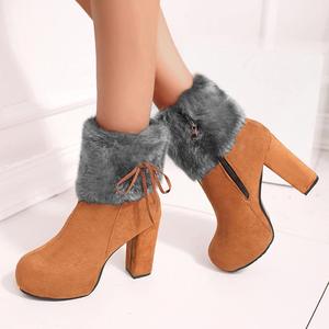 Generic Женские зимние ботильоны до середины икры с низким каблуком и ремешком, стильные теплые ботильоны с боковой молнией, боевые ботинки, противоскользящая мягкая подошва, зимние ботильоны до щиколотки (черный, 35 EU)