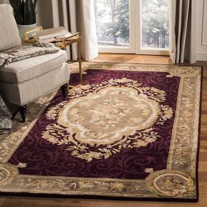 Ковер ручной работы SAFAVIEH, 153 x 244 см, Empire Collection Dark Red / Dark Beige EM414A традиционный европейский премиальный шерстяной