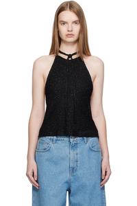 Christopher Esber Черный металлик, топ-халтер