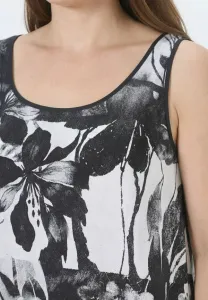 Повседневное платье миди blüten alinie rundhals ärmellos Ulla Popken, Black