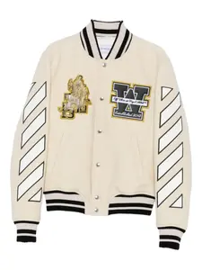 Университетская куртка с нашивками OFF-WHITE, нейтральный