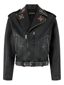 Байкерская куртка с заклепками Roberto Cavalli, черный