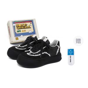 Dexun Series Противоскользящие водонепроницаемые износостойкие утепленные низкие кеды унисекс SOAP OPERA, Black Knight