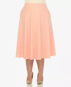 Юбка миди с расклешенным силуэтом Plus Size White Mark, оранжевый