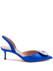 Aquazzura туфли Crystal Hoop Sling 50, синий