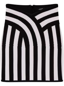 Balmain полосатая мини-юбка с интарсией, черный