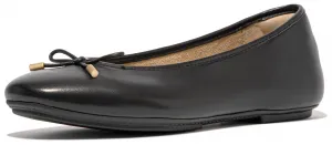 Балетки Fitflop "Delicato Bow", лоферы, полуботинки, тапочки с тонким бантиком, черный